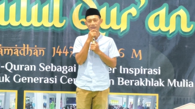 Kepala SMAN 3 Baubau La Ode Mustafa, S.Pd saat menyampaikan sambutan