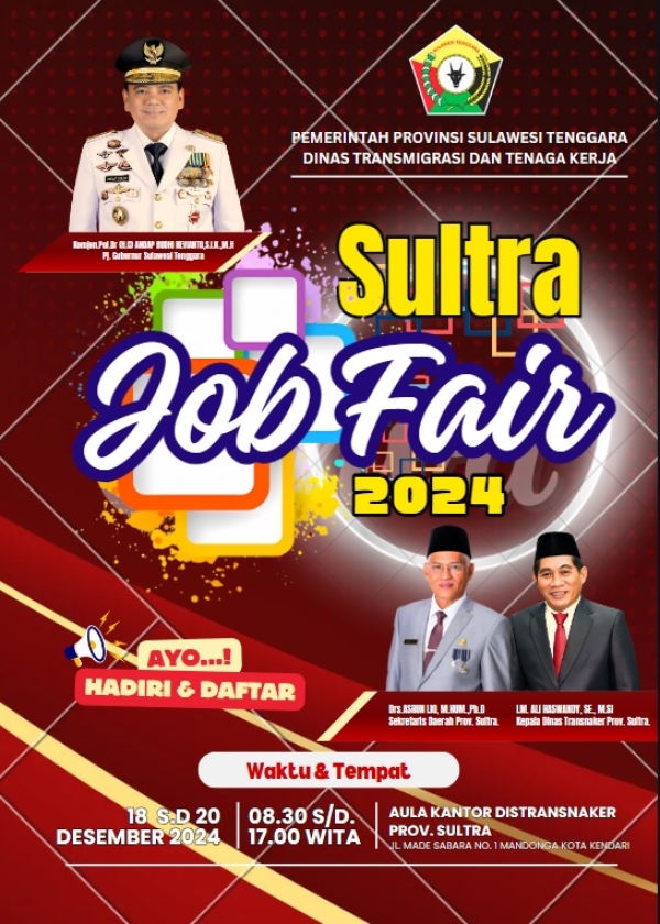 Dinas Transnaker Sultra Siap Gelar Job Fair ke Tiga, 18 Perusahaan Siap Buka Lowongan