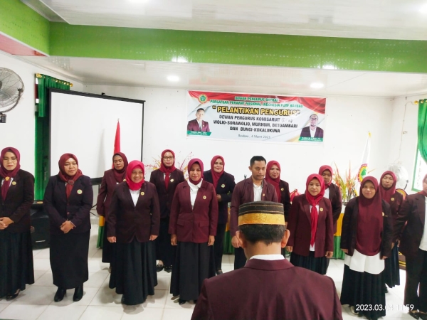 Pelantikan Pengurus DPK oleh Ketua DPD PPNI Kota Baubau Sabtu (4/3/2023)